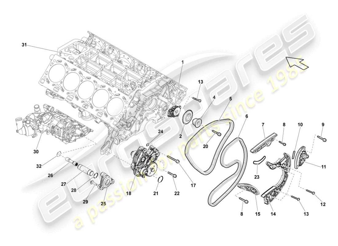 lamborghini lp550-2 coupe (2013) timing chain parts diagram