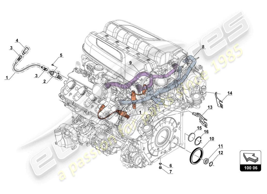 lamborghini gt3 (2017) additional engine parts part diagram