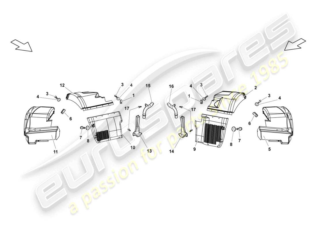 lamborghini reventon roadster wheel housing liner rear part diagram