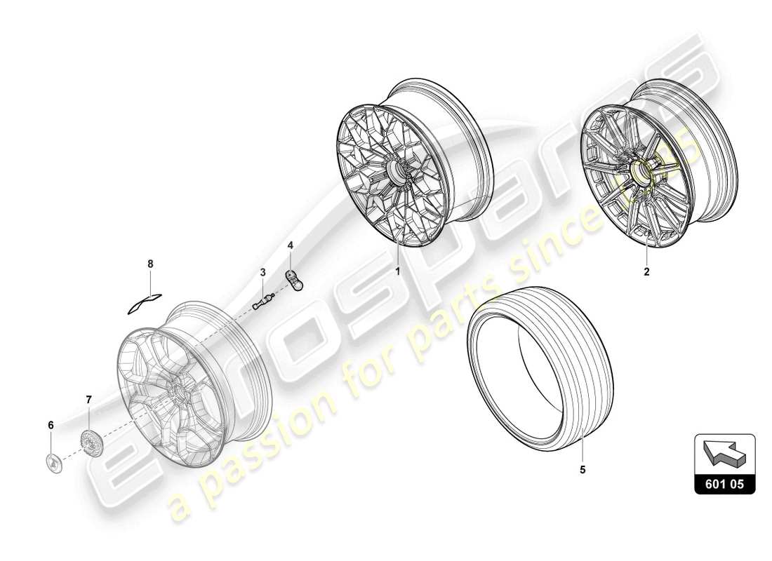 lamborghini sto (2021) wheels/tyres front parts diagram