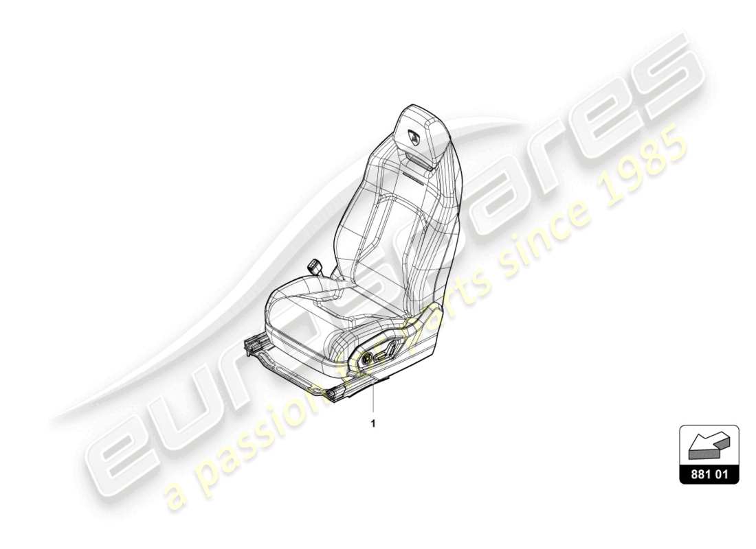 lamborghini urus (2021) seat, complete front part diagram