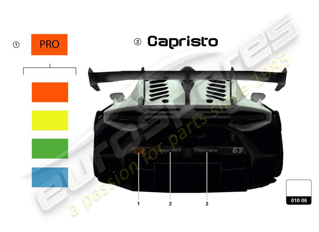 lamborghini super trofeo evo 2 (2022) stickers parts diagram