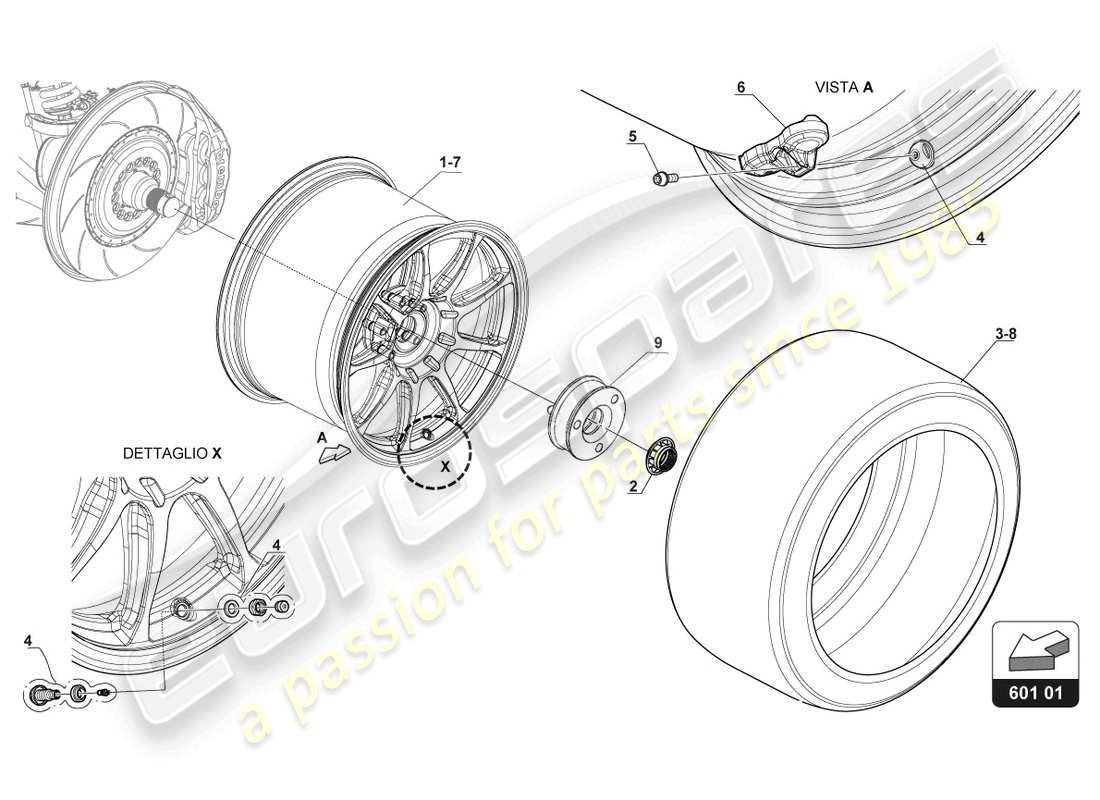 lamborghini gt3 (2017) wheels part diagram