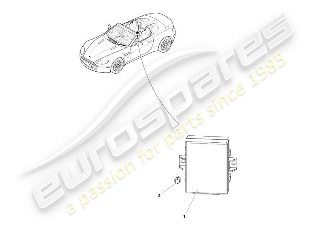 aston martin v8 vantage (2007) tonneau latch controller part diagram