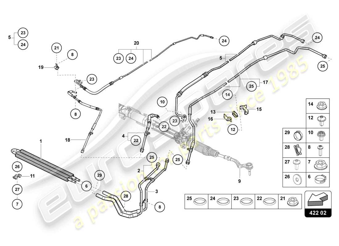 a part diagram from the lamborghini aventador ultimae parts catalogue