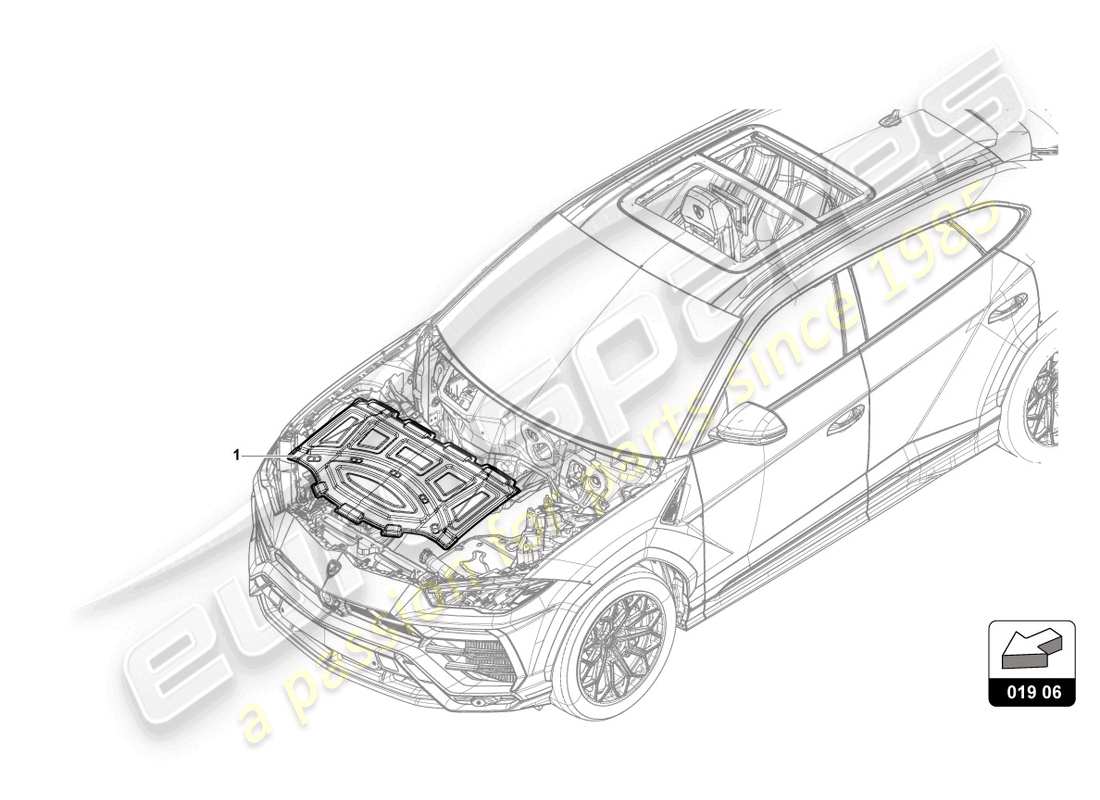 lamborghini urus s (accessories) engine cover parts diagram