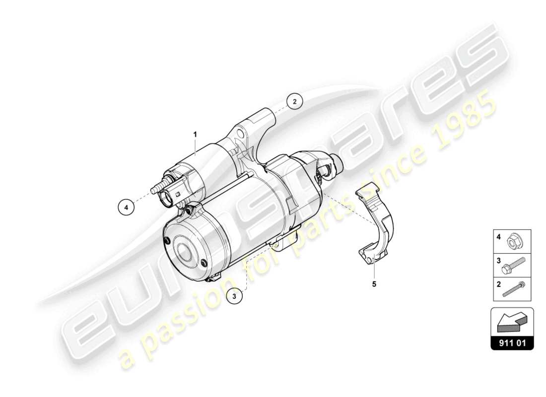 lamborghini urus (2021) starter part diagram