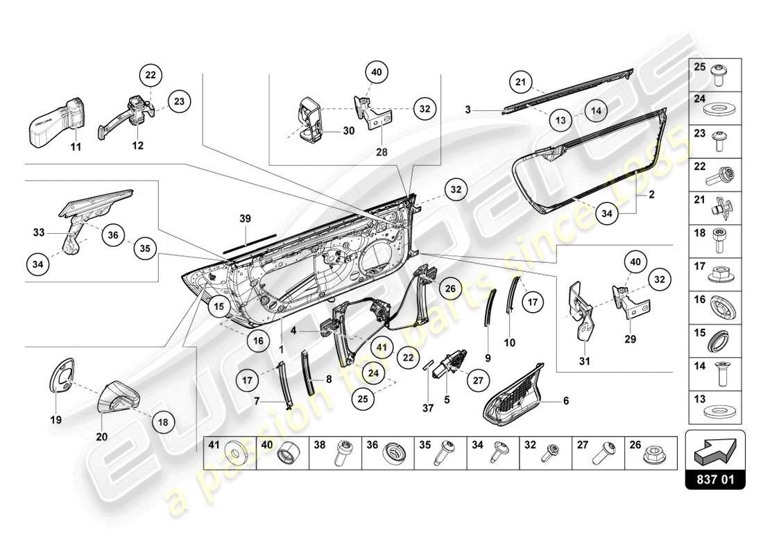 lamborghini sterrato (2024) doors parts diagram