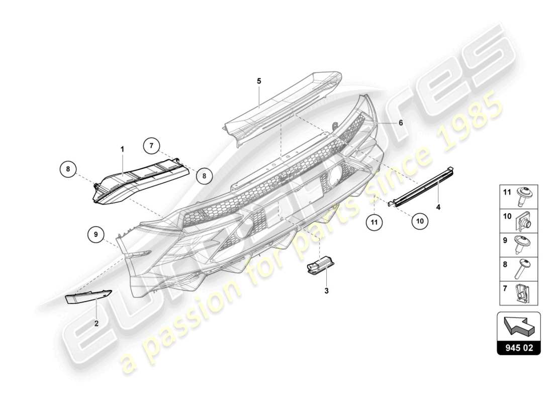 lamborghini sterrato (2023) rear light parts diagram