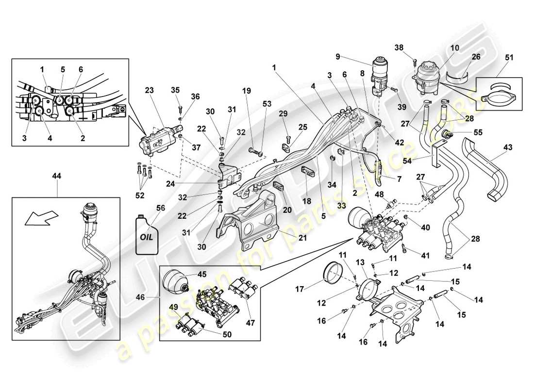 lamborghini lp640 roadster (2009) gear selector part diagram