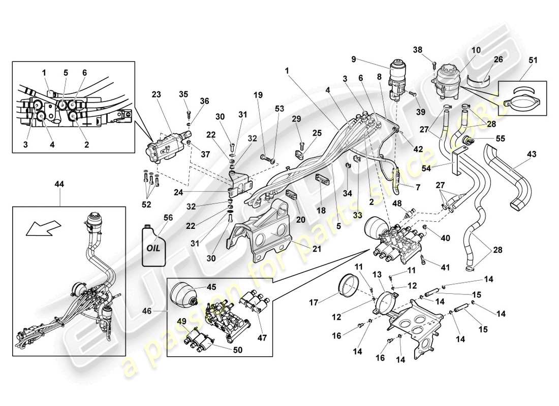 lamborghini lp640 roadster (2010) gear selector parts diagram