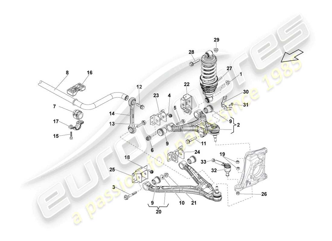 lamborghini lp560-4 spider (2009) front axle parts diagram