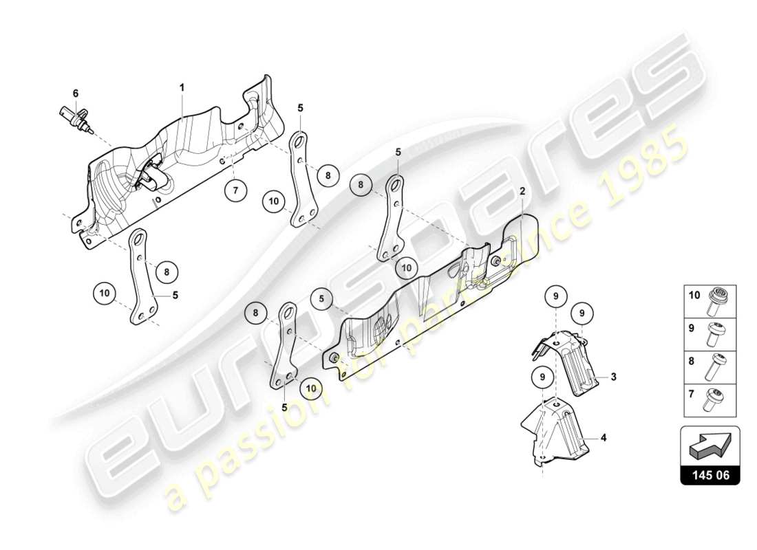 lamborghini urus (2020) heat shield part diagram