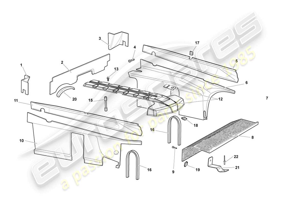 lamborghini reventon sound absorbers part diagram