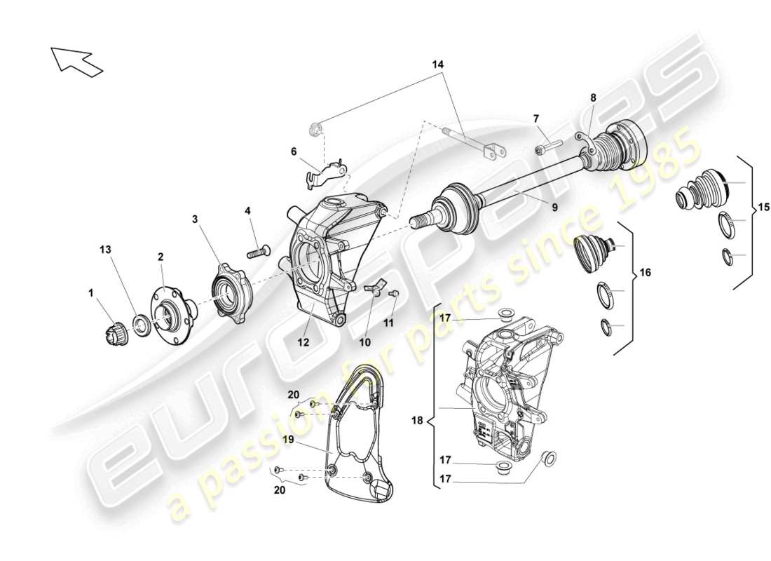 lamborghini gallardo spyder (2006) drive shaft rear parts diagram