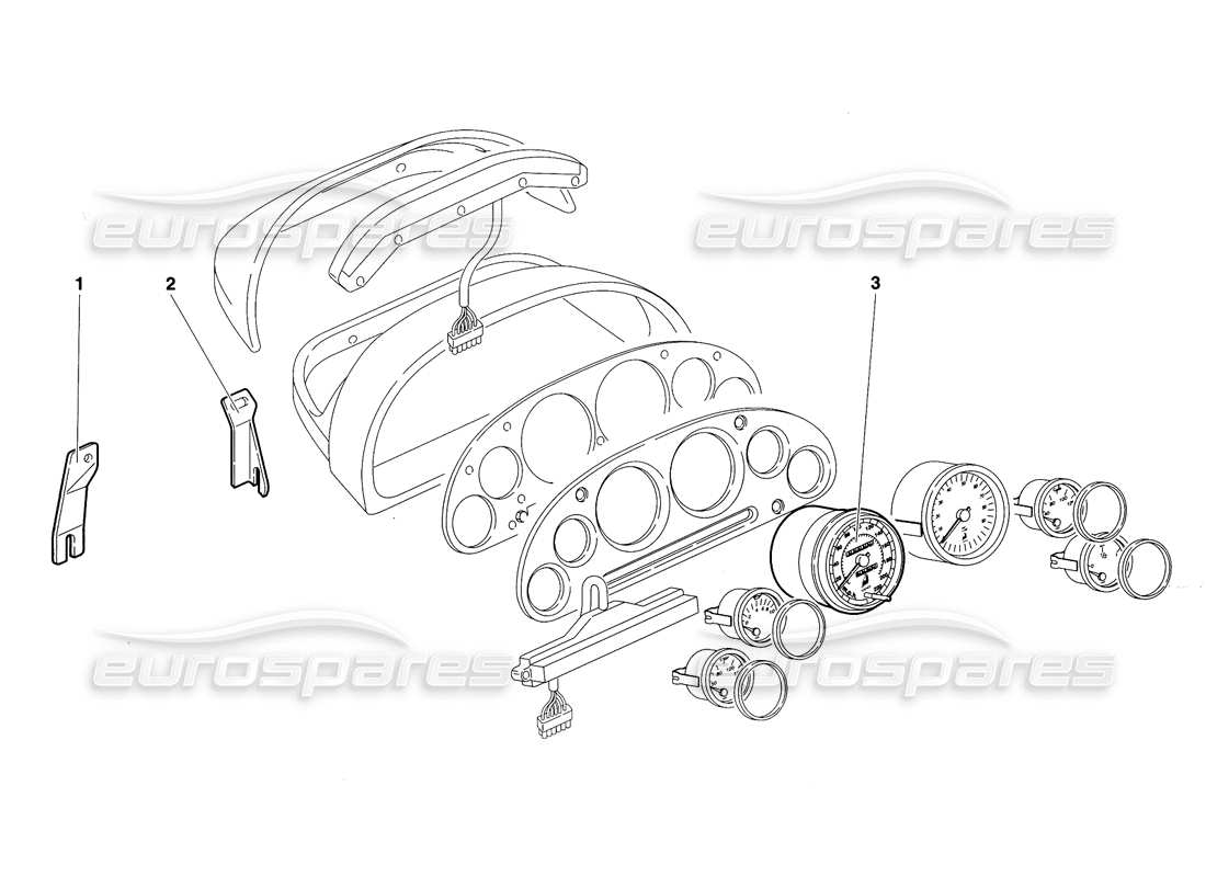 lamborghini diablo sv (1997) dashboard instruments (valid for rh d. - march 1997) parts diagram