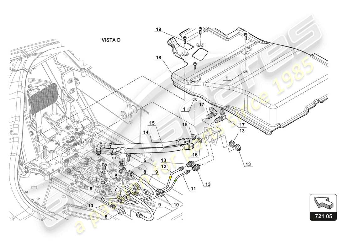 lamborghini gt3 evo (2018) pedal mechanism part diagram