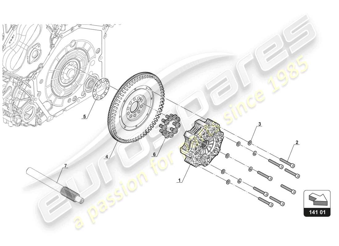 lamborghini gt3 evo (2018) clutch part diagram