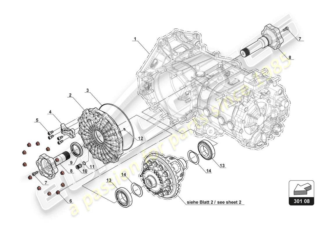 a part diagram from the lamborghini huracan squadra corse parts catalogue