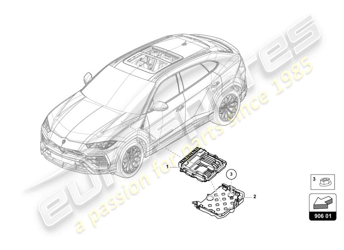 lamborghini urus (2021) control unit for petrol engine part diagram