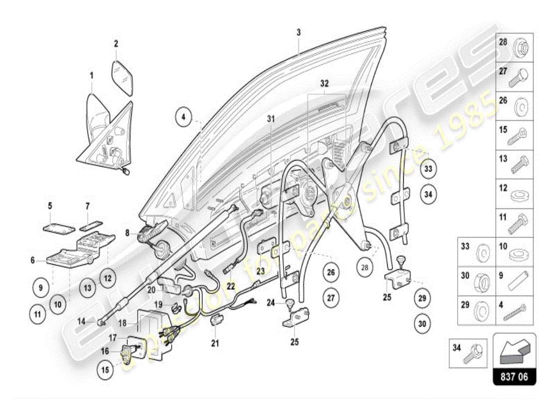 VIEW PARTS DIAGRAMS FROM THE LAMBORGHINI DIABLO PARTS CATALOGUE a part diagram from the lamborghini diablo parts catalogue