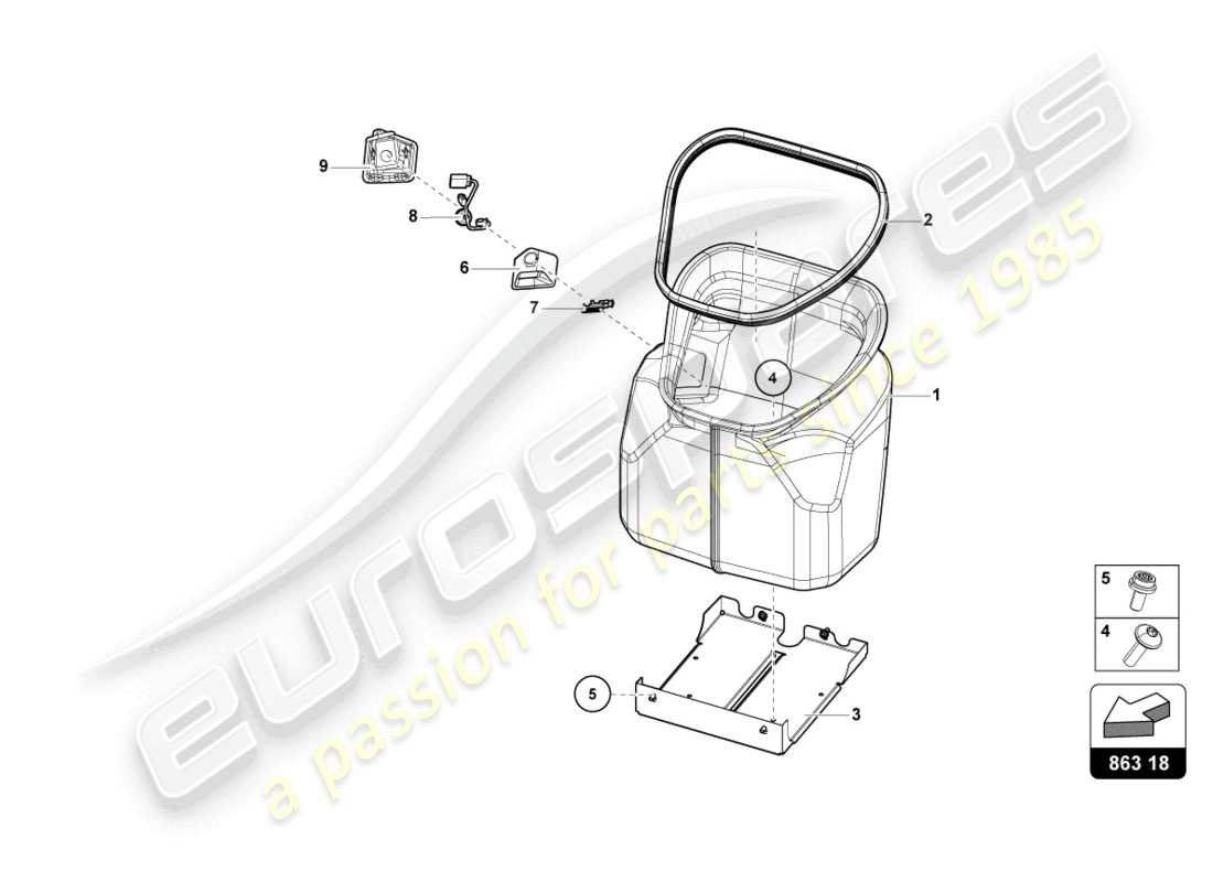 a part diagram from the lamborghini sian parts catalogue