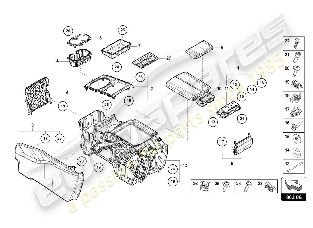 VIEW PARTS DIAGRAMS FROM THE LAMBORGHINI URUS PARTS CATALOGUE a part diagram from the lamborghini urus parts catalogue
