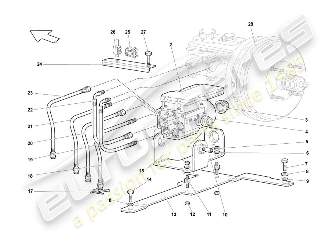 VIEW PARTS DIAGRAMS FROM THE LAMBORGHINI MURCIELAGO PARTS CATALOGUE a part diagram from the lamborghini murcielago parts catalogue