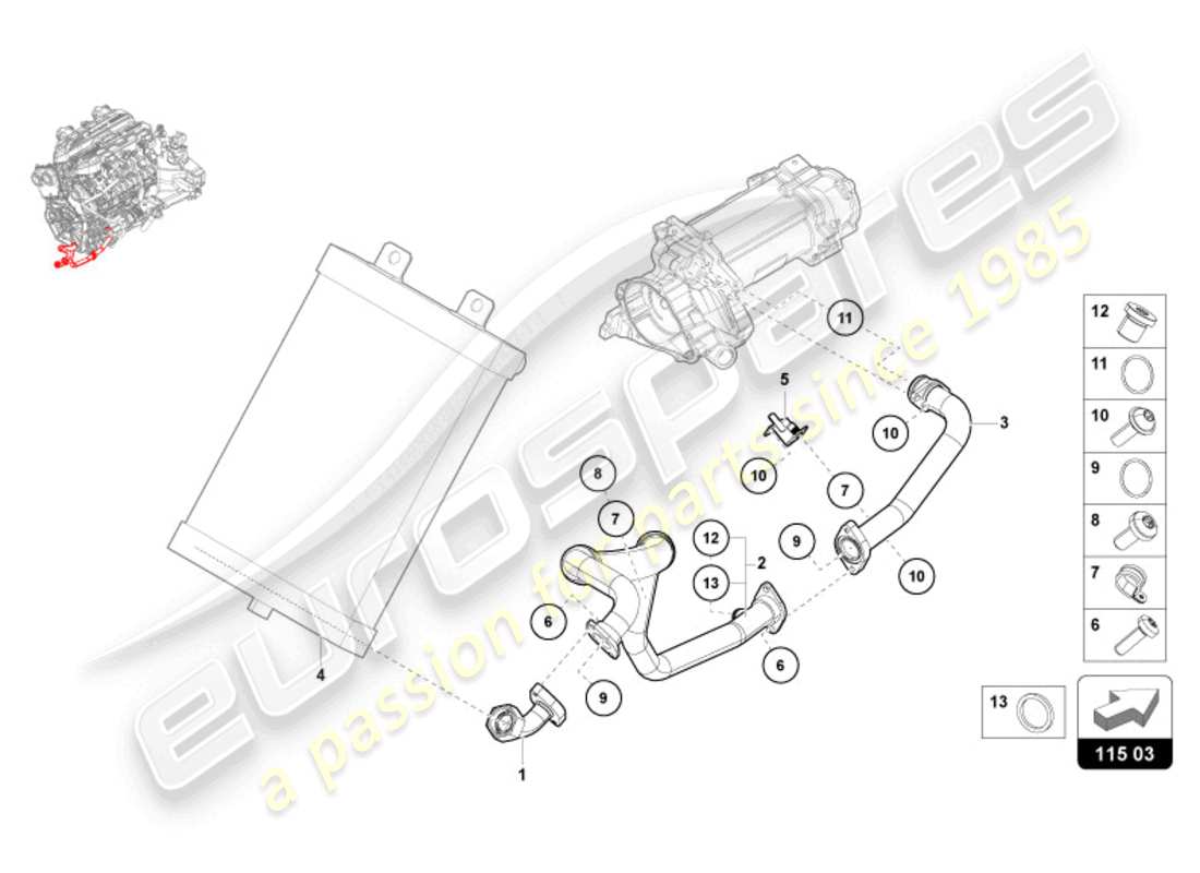 VIEW PARTS DIAGRAMS FROM THE LAMBORGHINI REVUELTO PARTS CATALOGUE a part diagram from the lamborghini revuelto parts catalogue