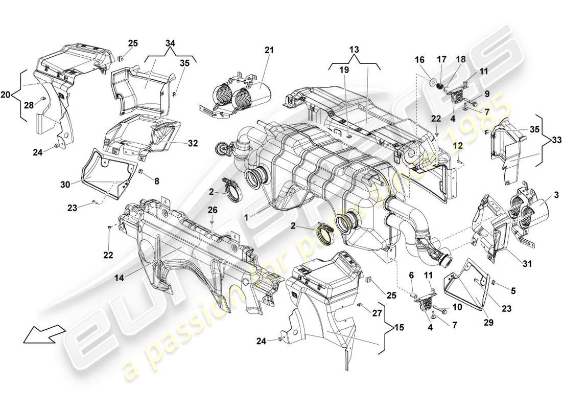 VIEW PARTS DIAGRAMS FROM THE LAMBORGHINI GALLARDO PARTS CATALOGUE a part diagram from the lamborghini gallardo parts catalogue