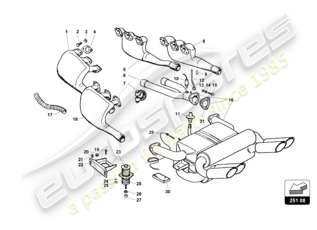VIEW PARTS DIAGRAMS FROM THE LAMBORGHINI COUNTACH PARTS CATALOGUE a part diagram from the lamborghini countach parts catalogue