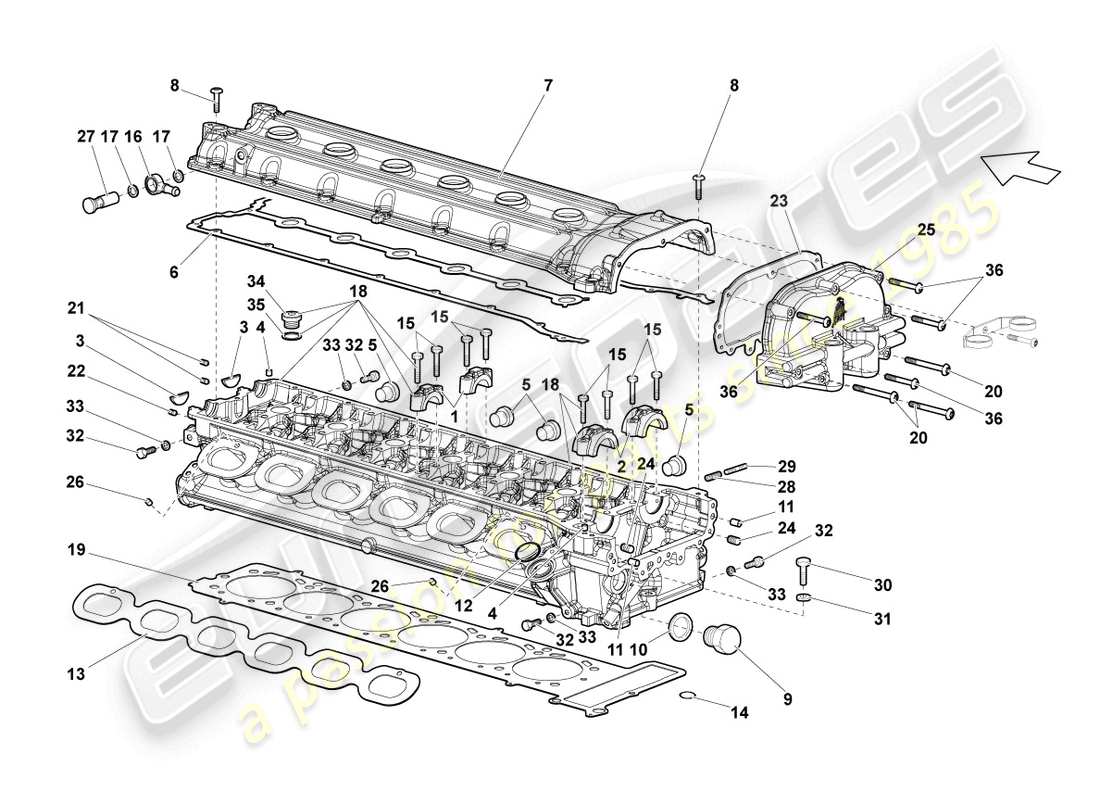 VIEW PARTS DIAGRAMS FROM THE LAMBORGHINI MURCIELAGO PARTS CATALOGUE a part diagram from the lamborghini murcielago parts catalogue