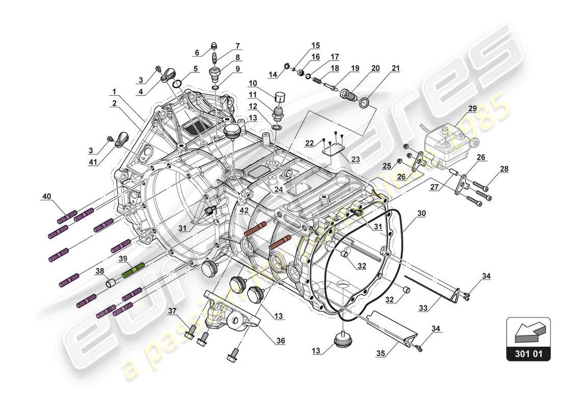 a part diagram from the lamborghini huracan squadra corse parts catalogue