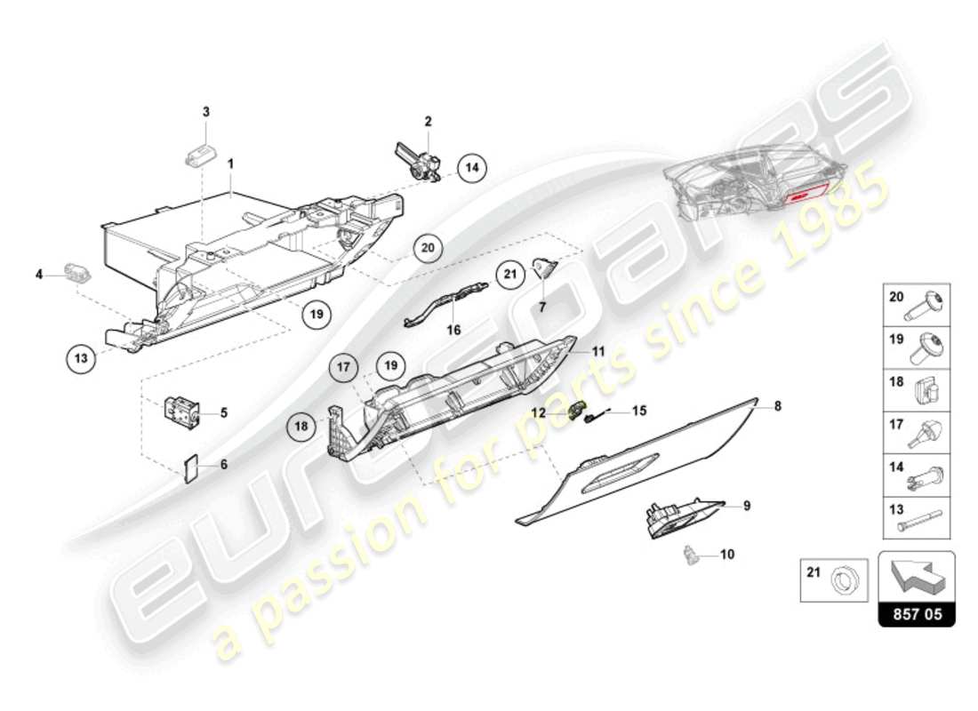 a part diagram from the lamborghini revuelto parts catalogue