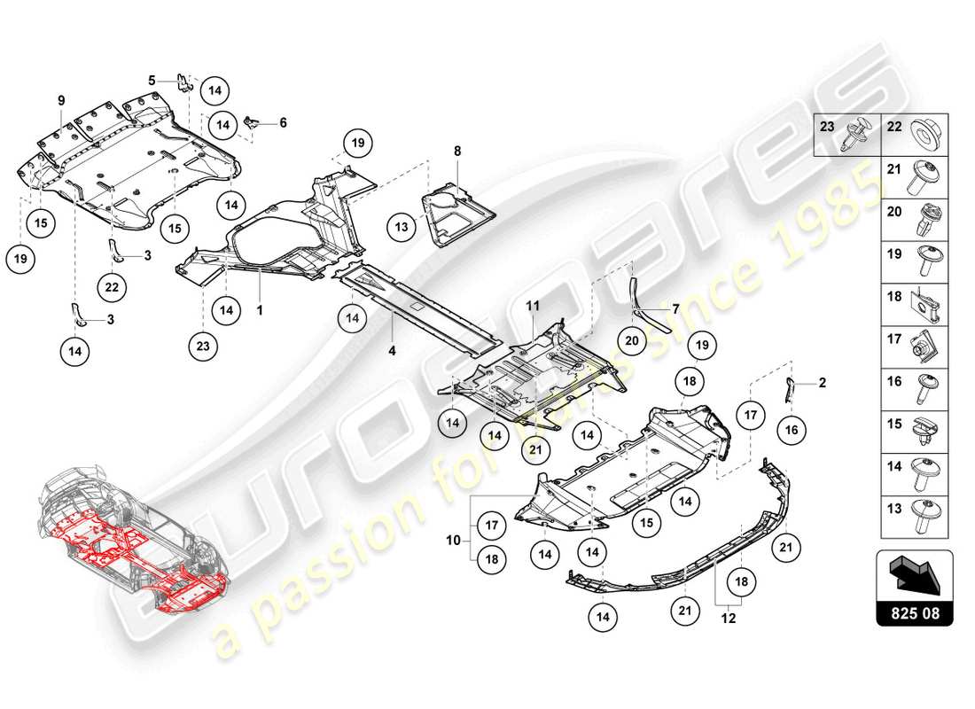 a part diagram from the lamborghini huracan sto parts catalogue