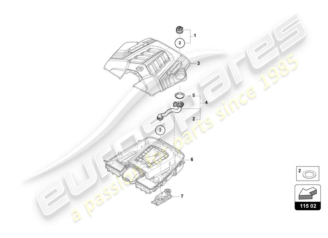 a part diagram from the lamborghini urus performante (2024) parts catalogue