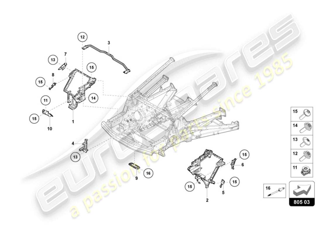 VIEW PARTS DIAGRAMS FROM THE LAMBORGHINI REVUELTO PARTS CATALOGUE a part diagram from the lamborghini revuelto parts catalogue