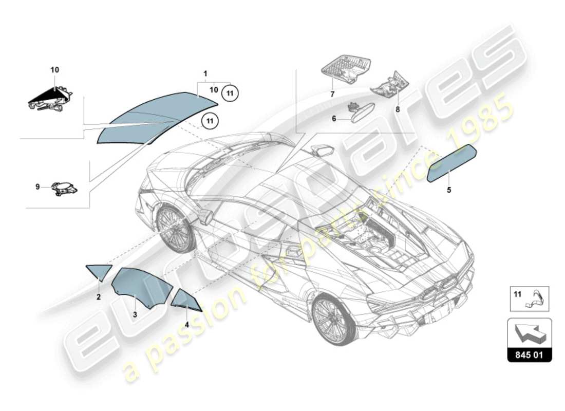 VIEW PARTS DIAGRAMS FROM THE LAMBORGHINI REVUELTO PARTS CATALOGUE a part diagram from the lamborghini revuelto parts catalogue