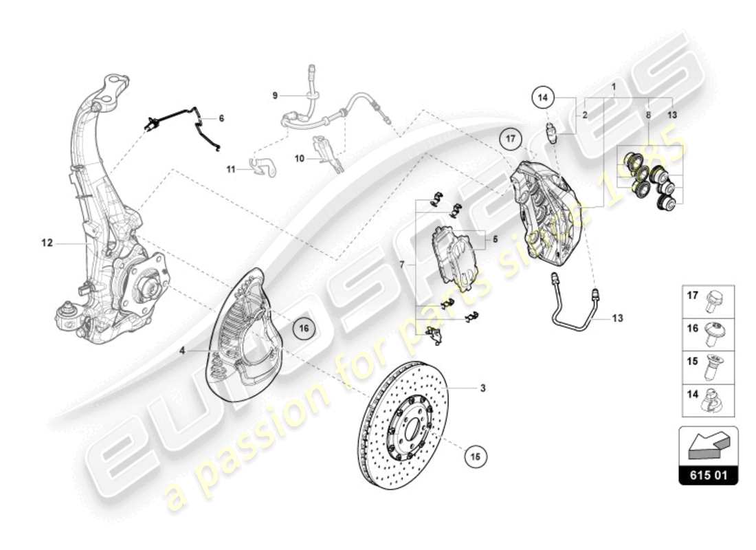 a part diagram from the lamborghini urus performante (2024) parts catalogue