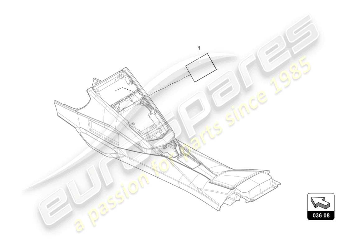 a part diagram from the lamborghini aventador accessories parts catalogue