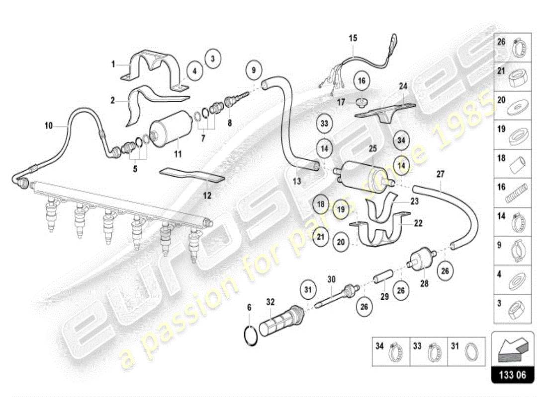 a part diagram from the lamborghini diablo vt (1996) parts catalogue