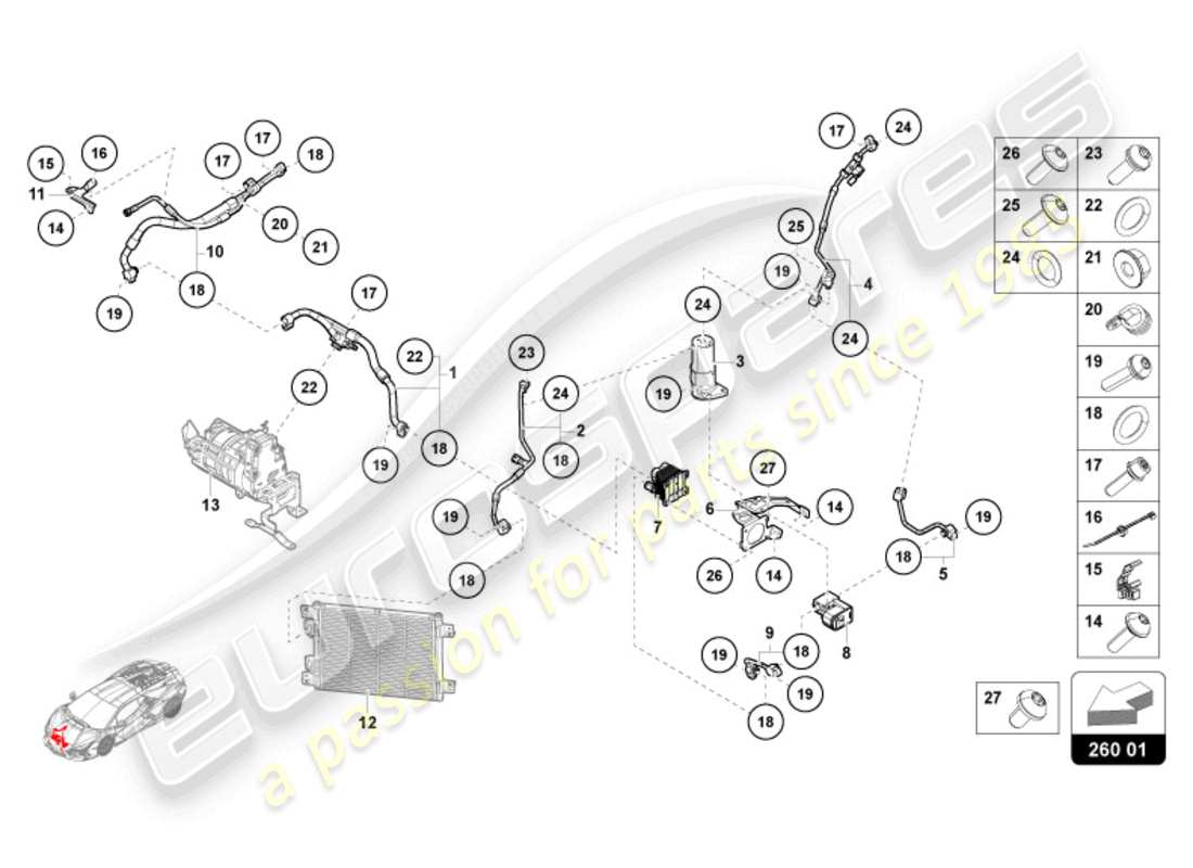 a part diagram from the lamborghini revuelto parts catalogue