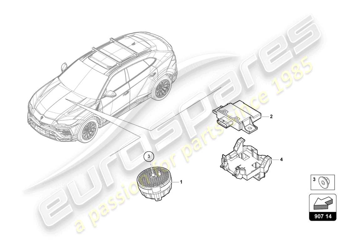 VIEW PARTS DIAGRAMS FROM THE LAMBORGHINI URUS PARTS CATALOGUE a part diagram from the lamborghini urus parts catalogue