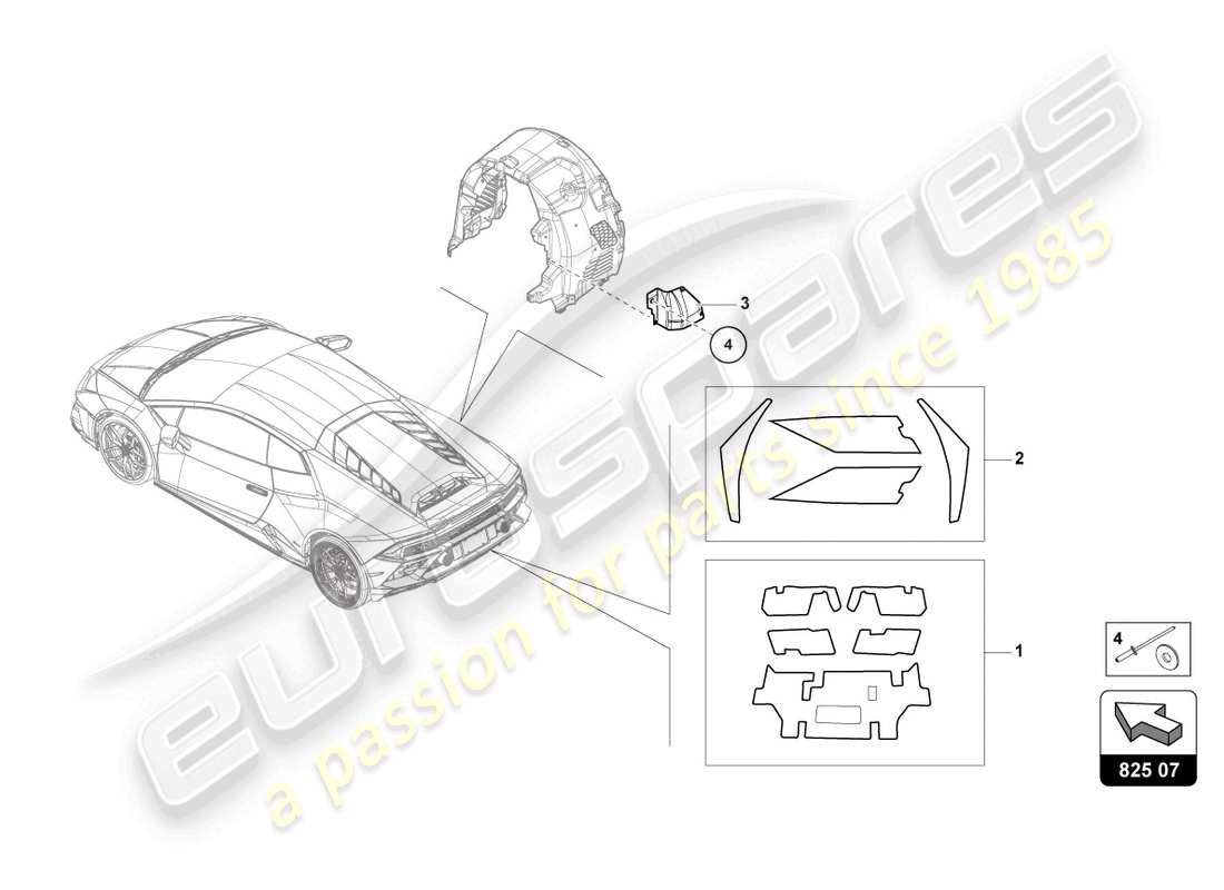 VIEW PARTS DIAGRAMS FROM THE LAMBORGHINI HURACAN PARTS CATALOGUE a part diagram from the lamborghini huracan parts catalogue