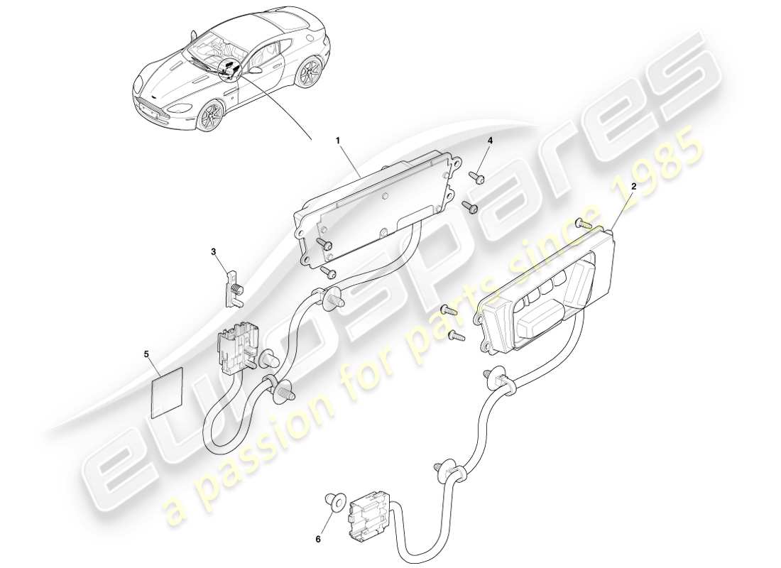 aston martin v8 vantage (2007) front seat adjustment part diagram