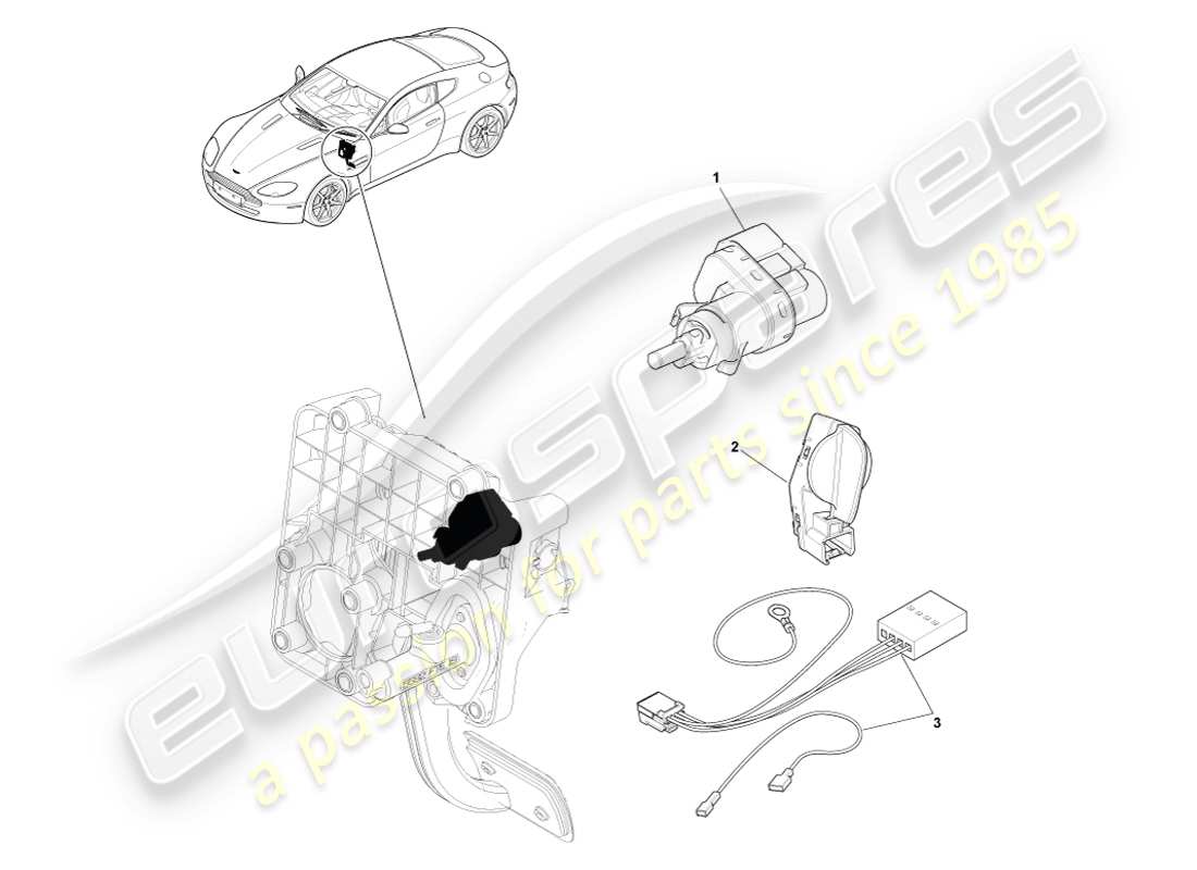 aston martin v8 vantage (2007) stop lamp switch part diagram