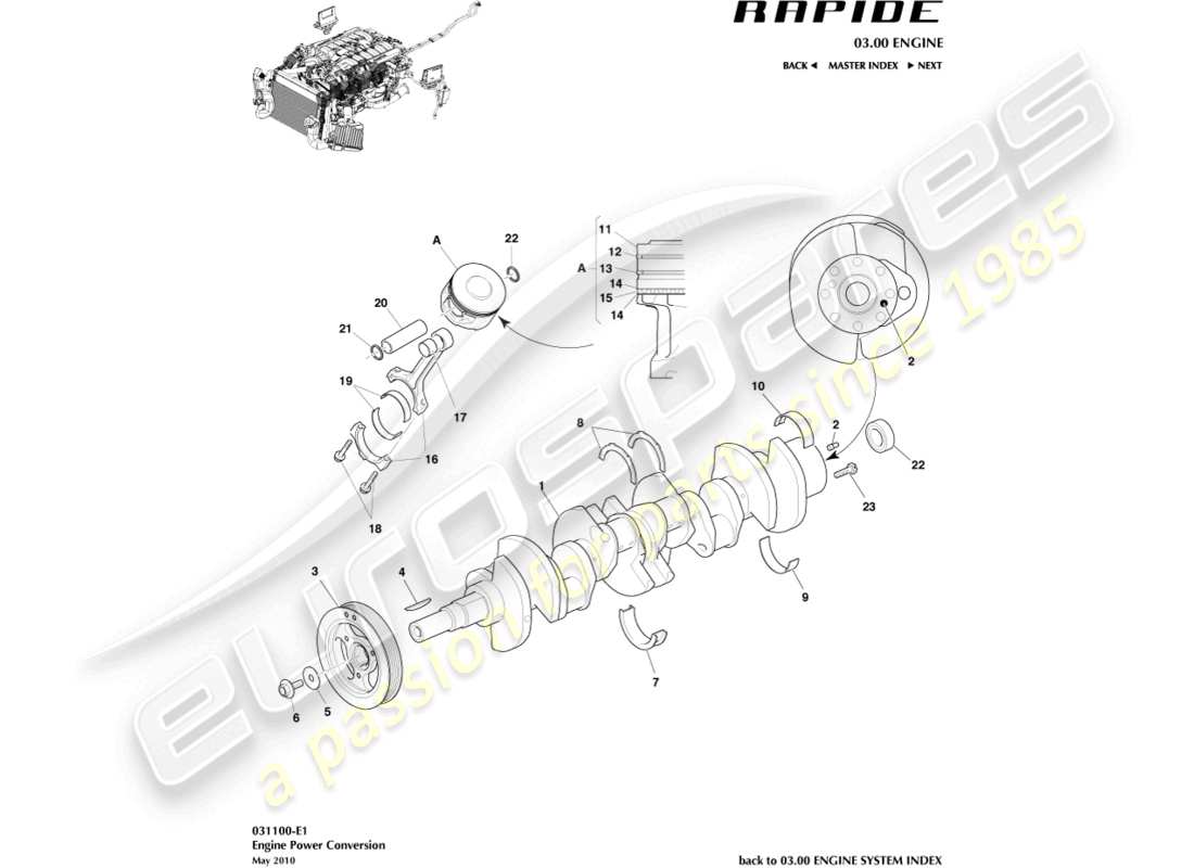 aston martin rapide (2011) power conversion part diagram