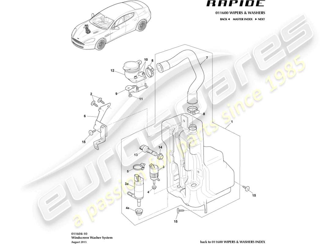 aston martin rapide (2011) washer bottle part diagram