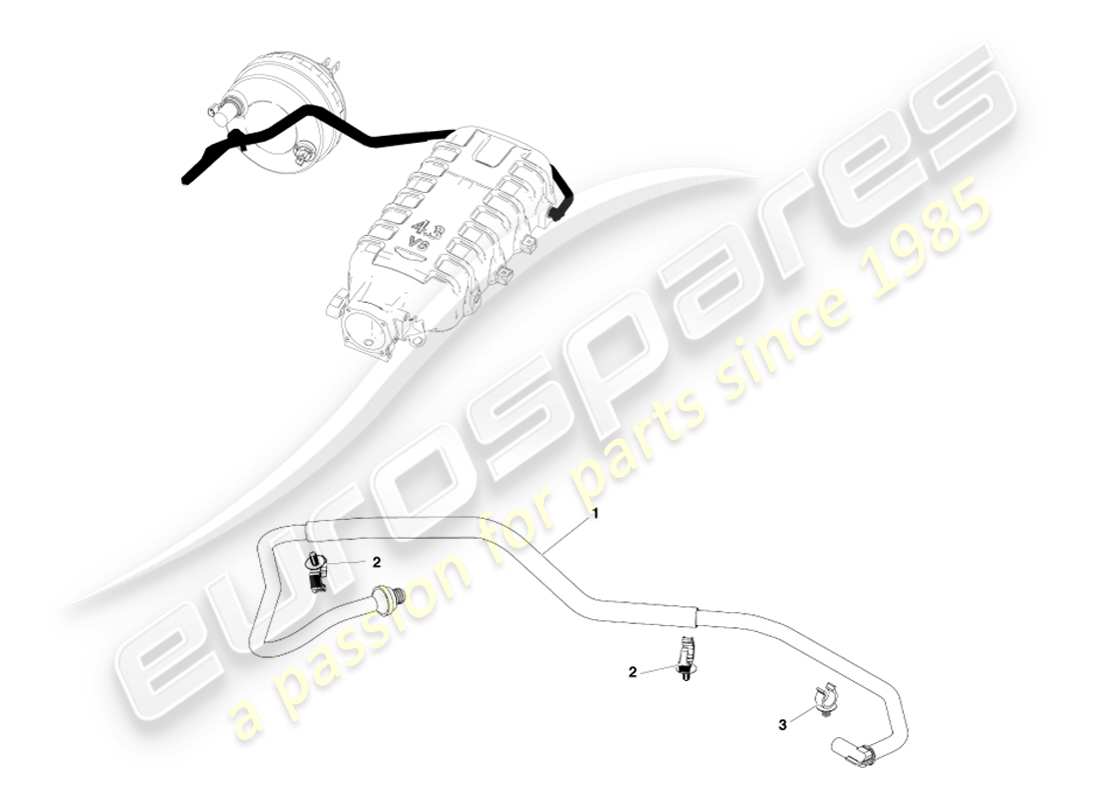 aston martin v8 vantage (2005) vacuum pipe, rhd part diagram