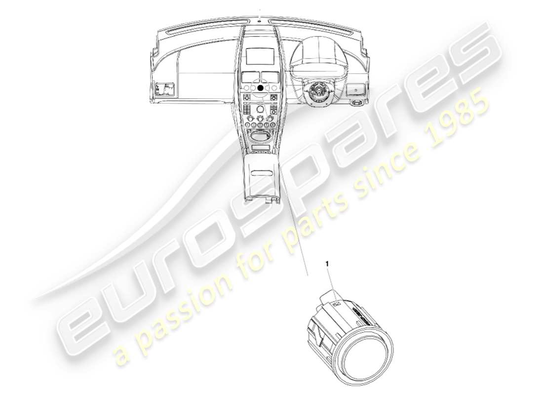 aston martin v8 vantage (2007) starter button part diagram